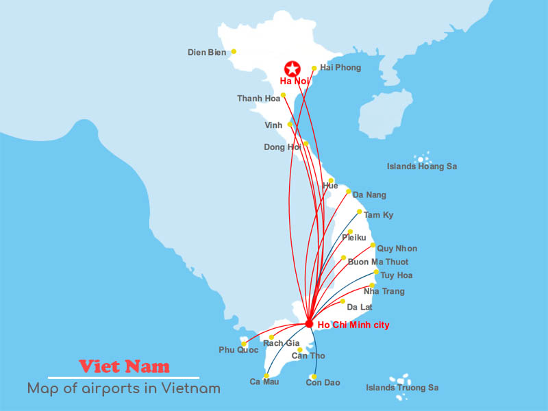 Flughäfen Vietnam Karte